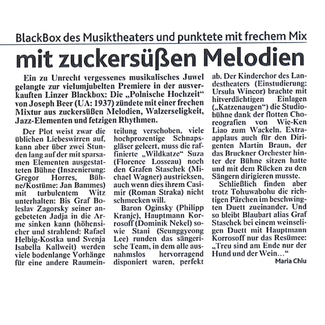 Rezension "Polnische Hochzeit" - Kronenzeitung